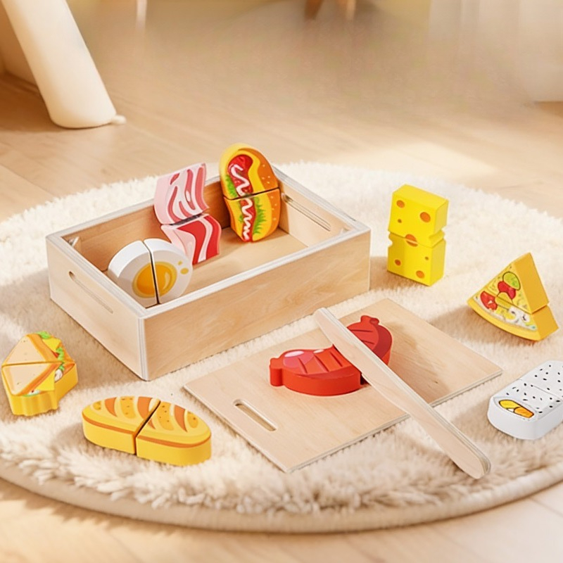 Ahşap Kesme ve Damgalama Yemek - Kids Toys Kitchen Set incelemesi ve fiyatı